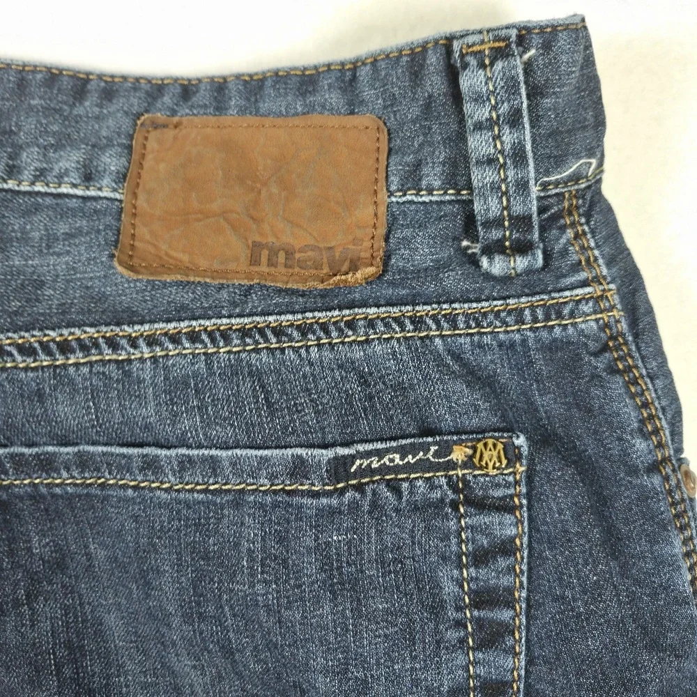 Mavi Max Blue Jeans Men's 34x34 Mid-rise Baggy Wide Leg Dark Wash